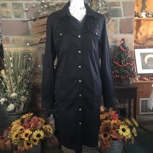 Joan Rivers Long Sleeve Button Down Shirt Dress